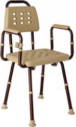 Medline - Elements Shower Chair with Back, Infused with Microban Protection, - tan - Angle_Zoom