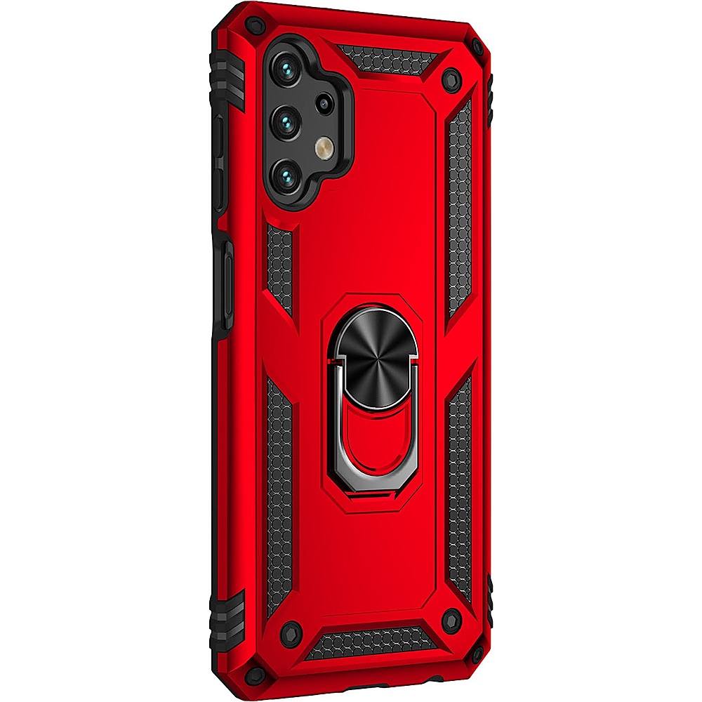 Angle View: SaharaCase - Military Kickstand Series Case for Samsung Galaxy A13 4G and A13 LTE - Red