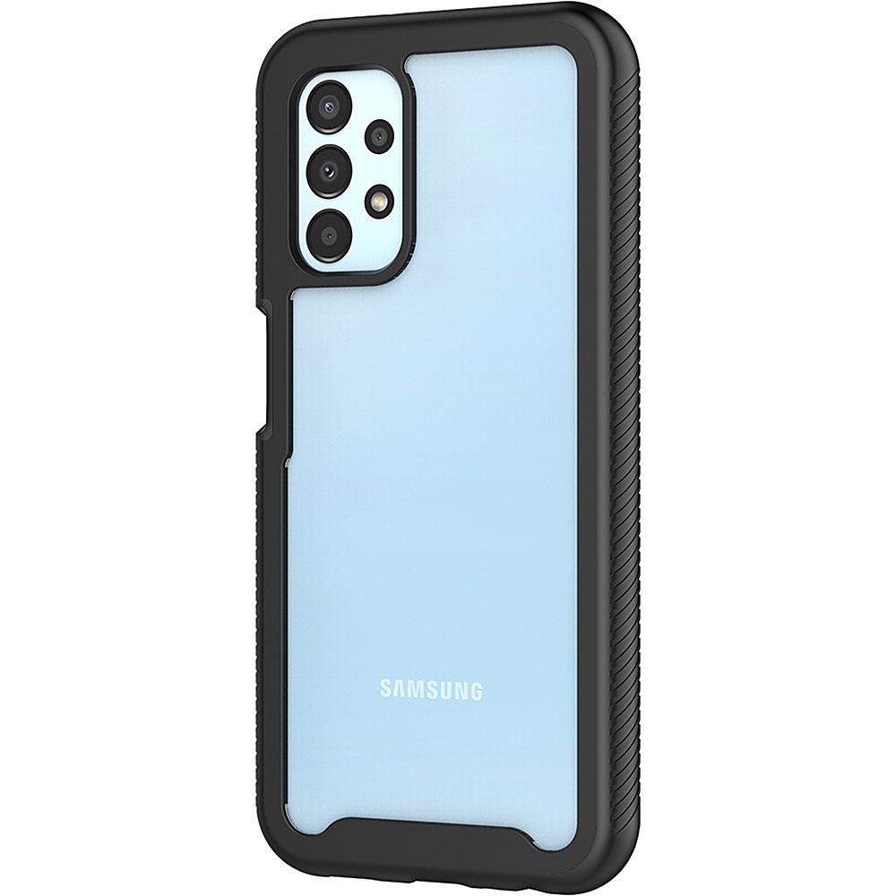 Left View: SaharaCase - GRIP Series Case for Samsung Galaxy A13 LTE - Black/Clear