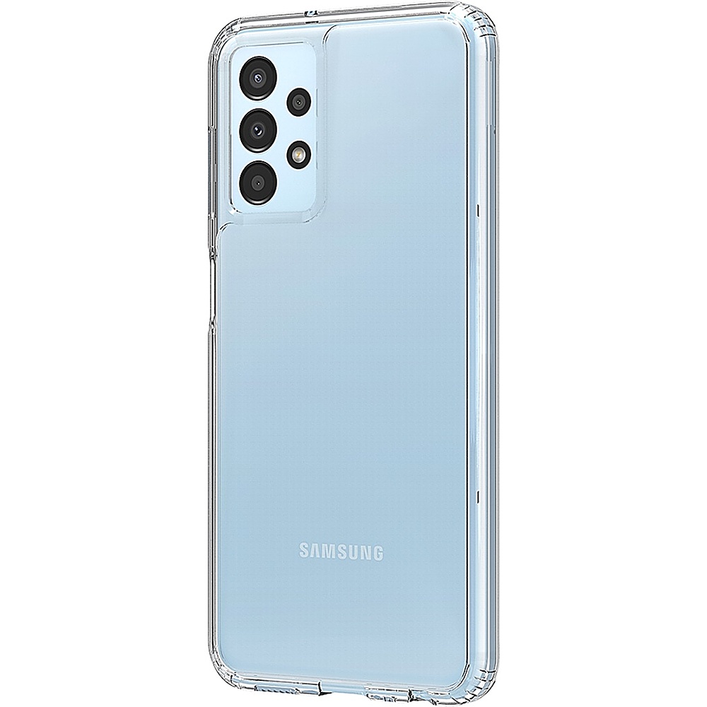Left View: SaharaCase - Hybrid-Flex Hard Shell Series Case for Samsung Galaxy A13 4G and A13 LTE - Clear