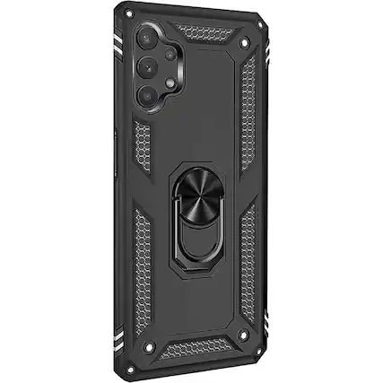 Angle. SaharaCase - Military Kickstand Series Case for Samsung Galaxy A32 5G - Black.