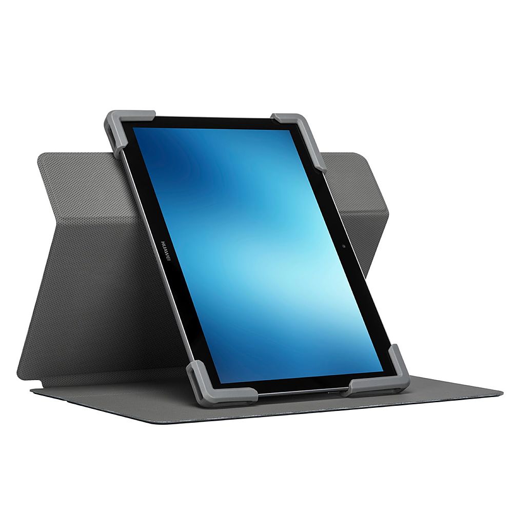 Left View: Targus - Safe Fit Universal 9-10.5” 360 Rotating Tablet Case - Black