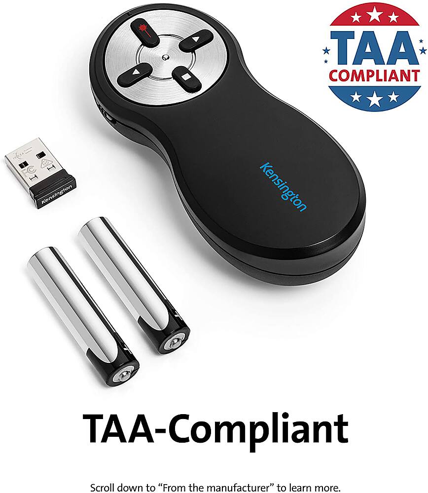 Alt View 15. Kensington - Wireless Presenter with Red Laser - Nano Receiver- 2.4 GHz wireless technology Up to 65 feet.