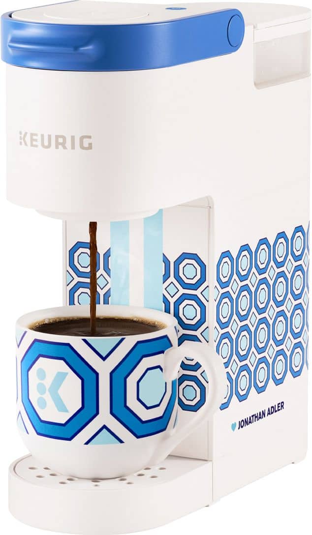 Left. Keurig - Limited Edition Jonathan Adler K-Mini Single Serve K-Cup Pod Coffee Maker - White.