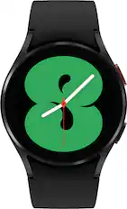 Front. Samsung - Galaxy Watch4 Aluminum Smartwatch 40mm BT - Black.