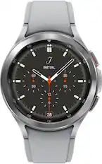 Front. Samsung - Galaxy Watch4 Classic Stainless Steel Smartwatch 46mm BT - Silver.
