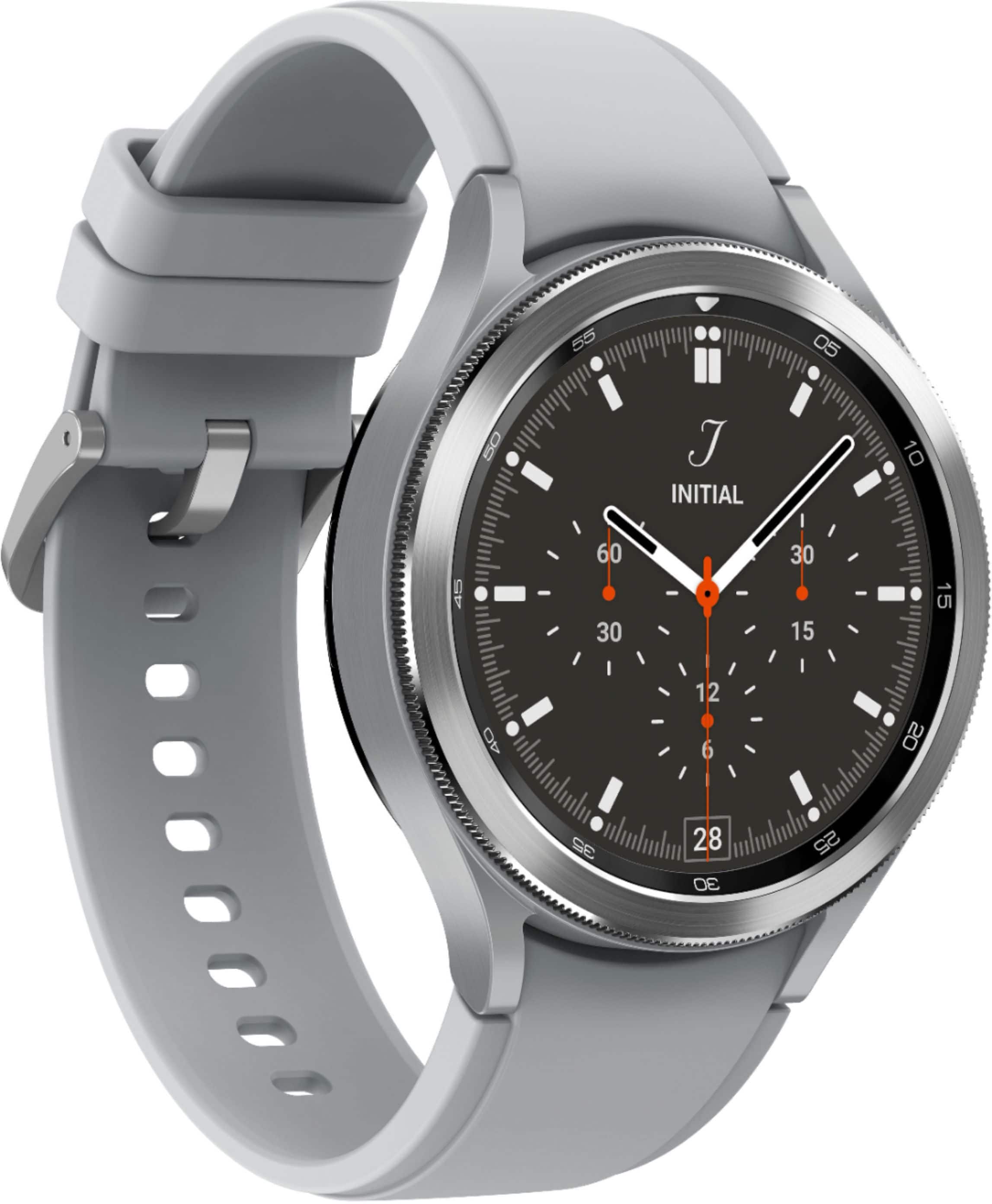 Alt View 12. Samsung - Galaxy Watch4 Classic Stainless Steel Smartwatch 46mm BT - Silver.