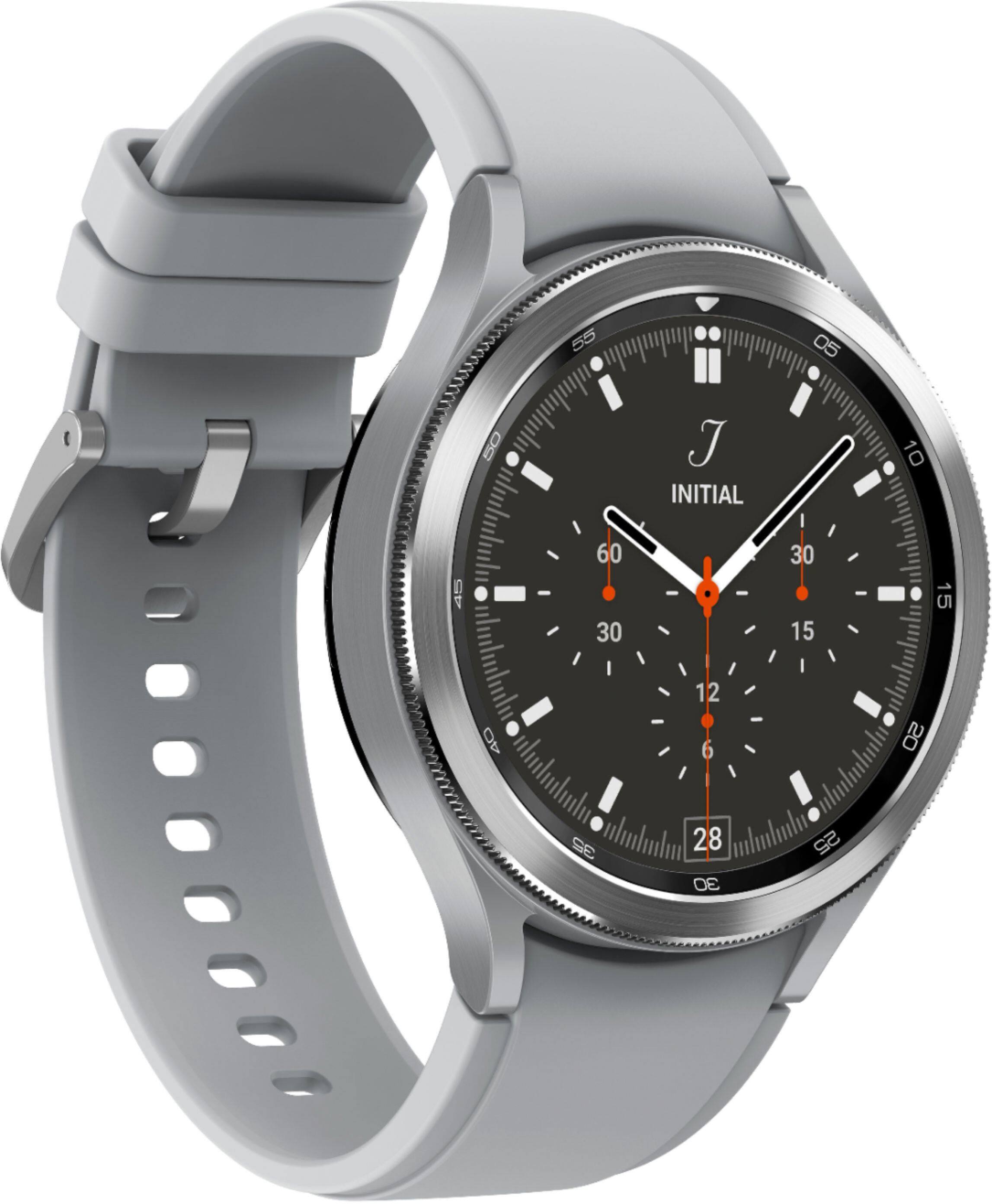 Alt View 12. Samsung - Galaxy Watch4 Classic Stainless Steel Smartwatch 46mm BT - Silver.