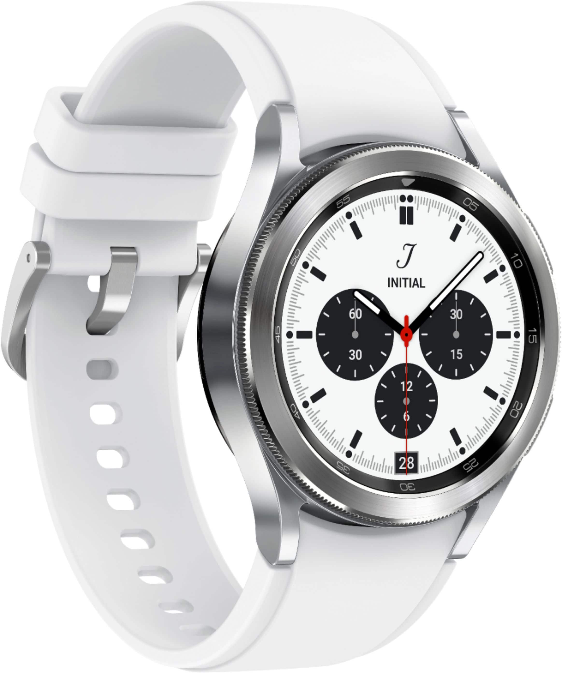 Alt View 12. Samsung - Galaxy Watch4 Classic Stainless Steel Smartwatch 42mm LTE - Silver.