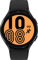 Front. Samsung - Geek Squad Certified Refurbished Galaxy Watch4 Aluminum Smartwatch 44mm LTE - Black.