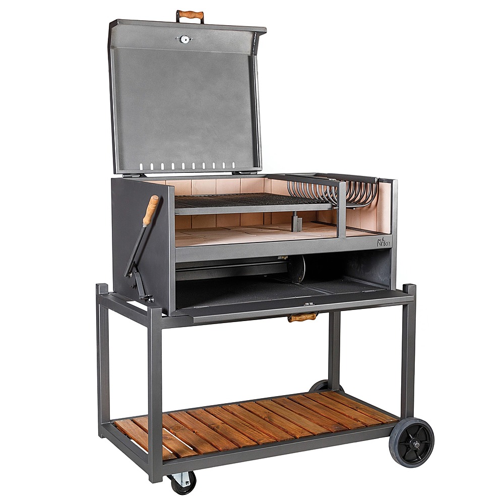 Angle View: Nuke - Delta Outdoor Argentinian Charcoal Grill - Black