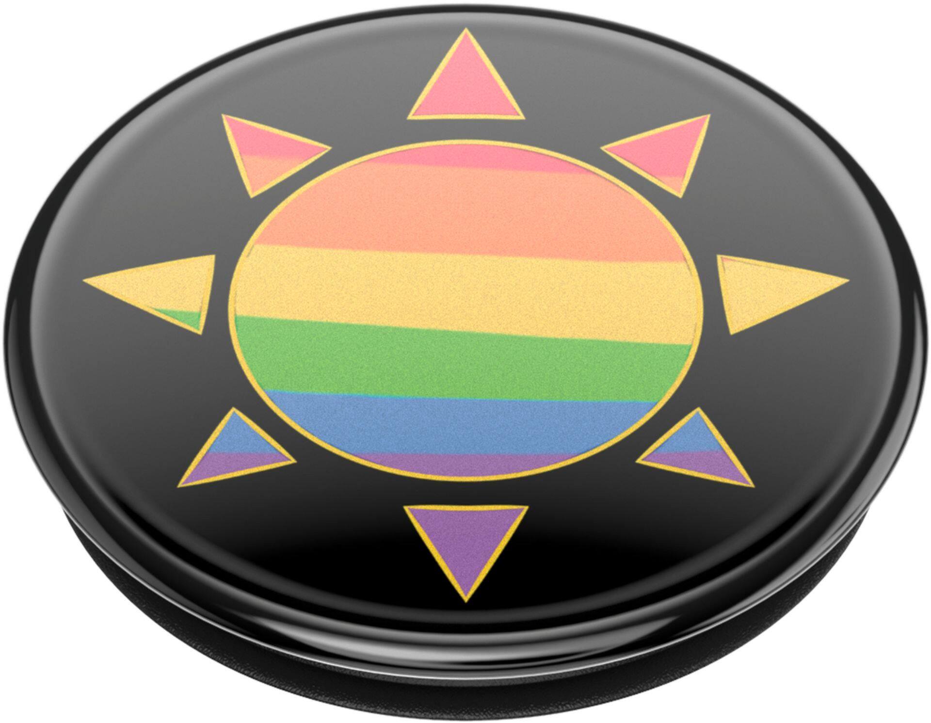 Left View: PopSockets - Pride Month Poptivism PopGrip - Be Happy With Yourself