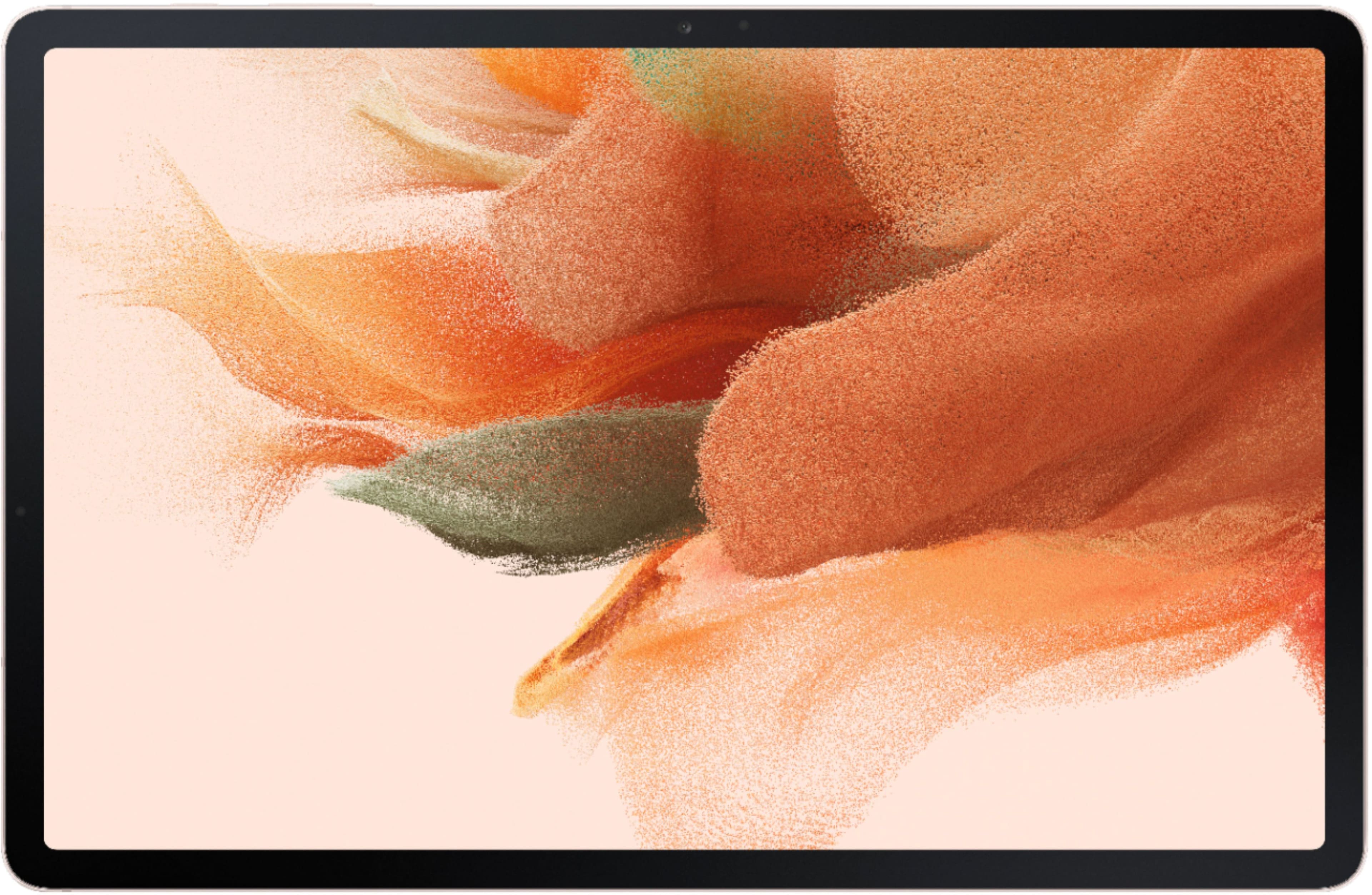 Front. Samsung - Galaxy Tab S7 FE - 12.4" 128GB - Wi-Fi - with S-Pen - Mystic Pink.