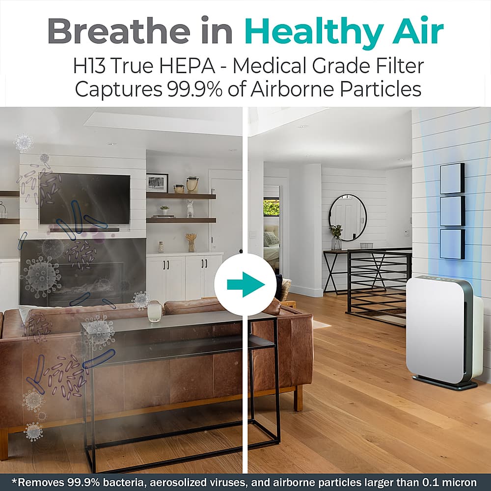 Alen BreatheSmart 45i 800 SqFt Air Purifier With Pure HEPA Filter For ...