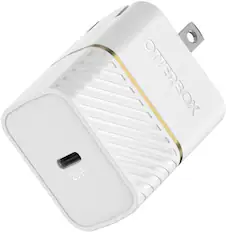 Front. OtterBox - Fast Charge 20W USB-C Wall Charger - White.