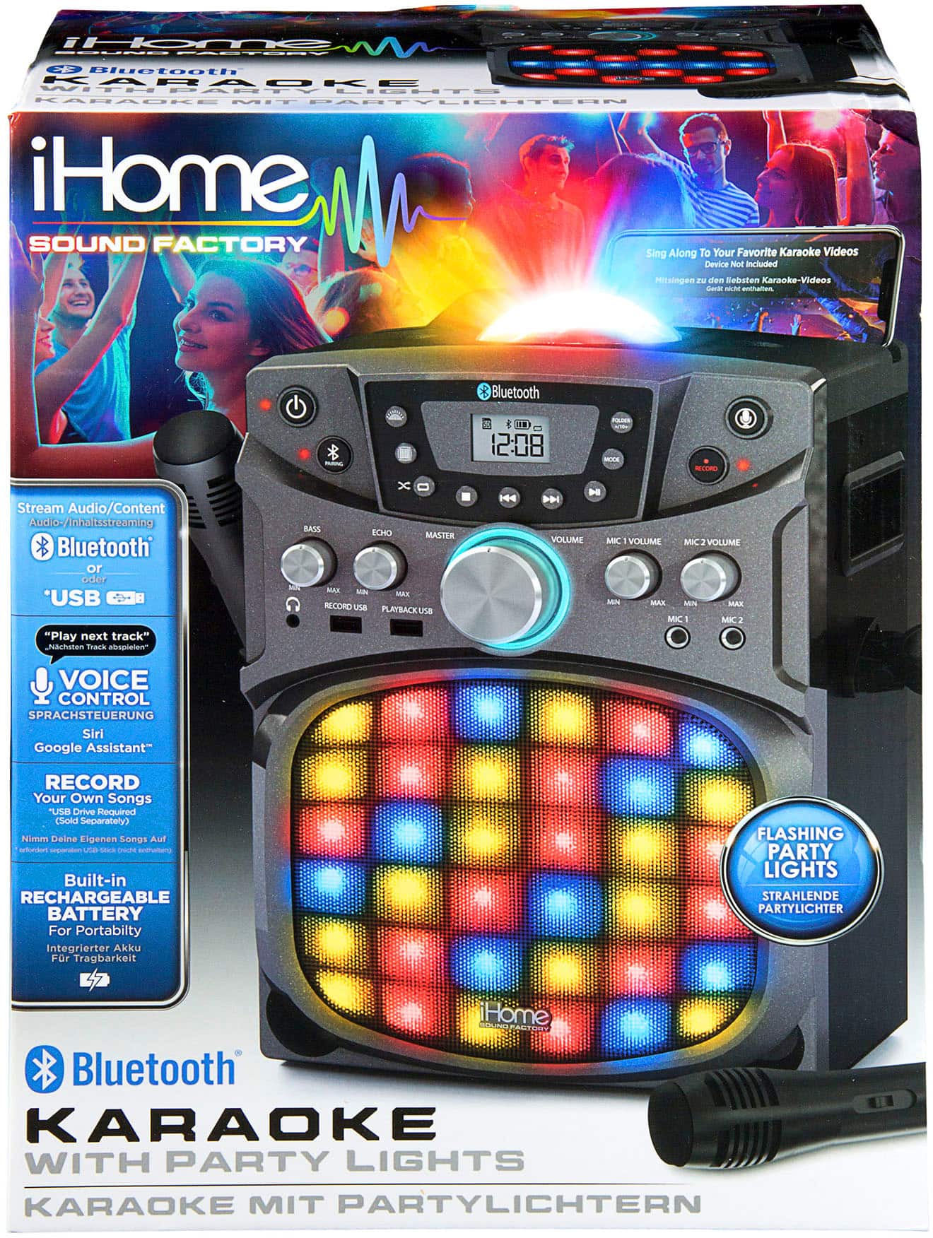 Alt View 11. iHome - Sound Factory Bluetooth Deluxe Karaoke - Black.