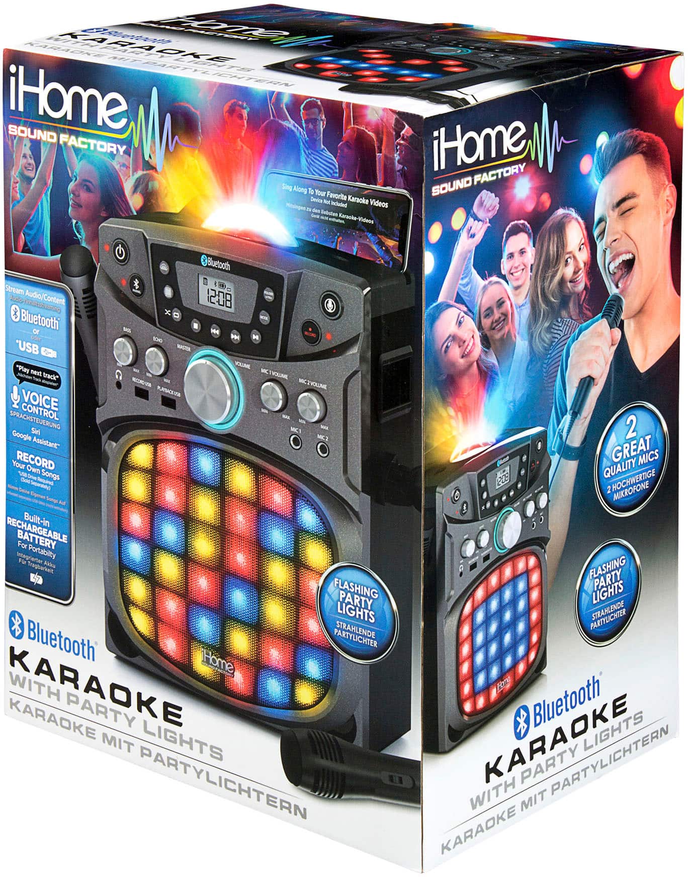Alt View 12. iHome - Sound Factory Bluetooth Deluxe Karaoke - Black.