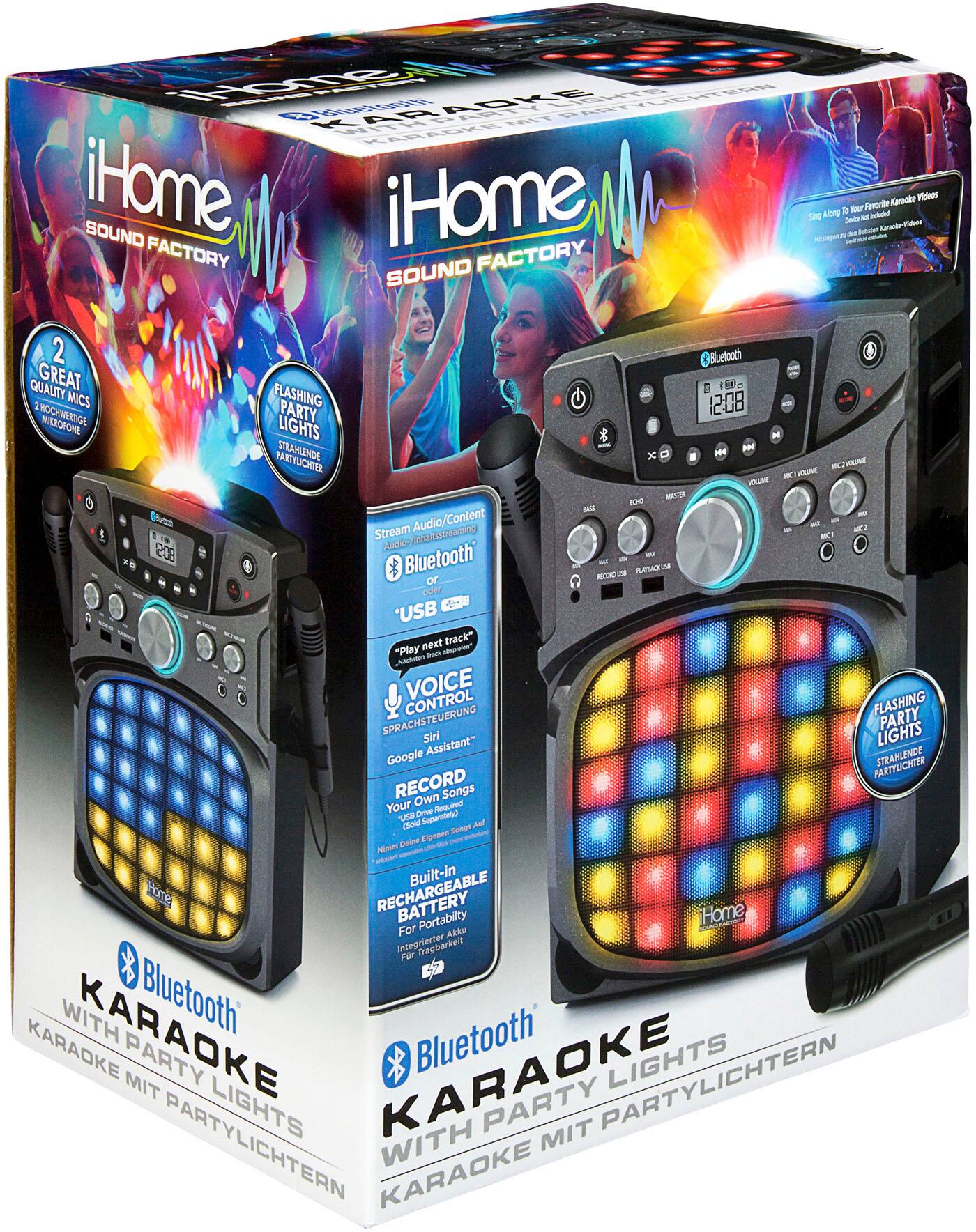 Alt View 13. iHome - Sound Factory Bluetooth Deluxe Karaoke - Black.