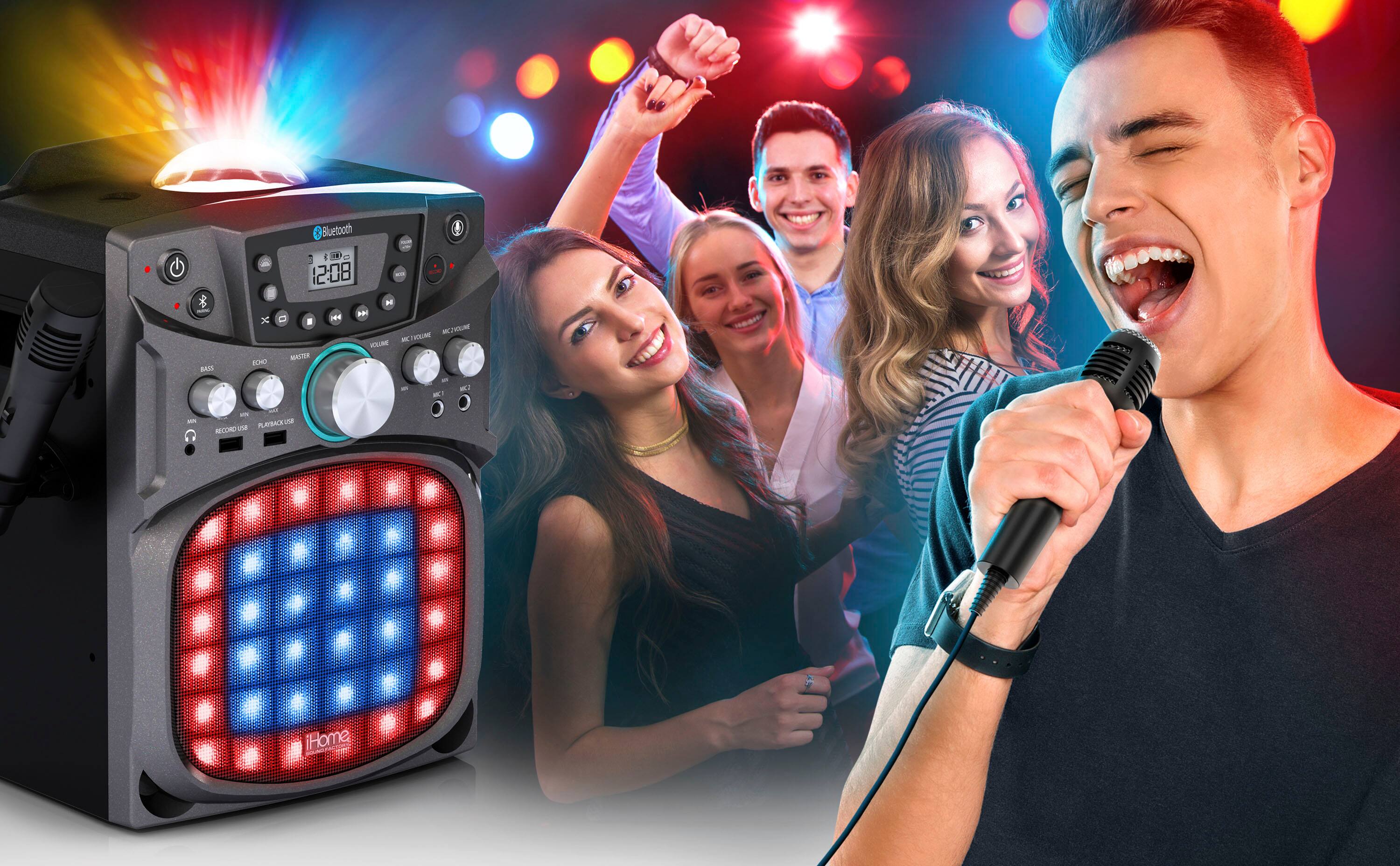 Alt View 15. iHome - Sound Factory Bluetooth Deluxe Karaoke - Black.