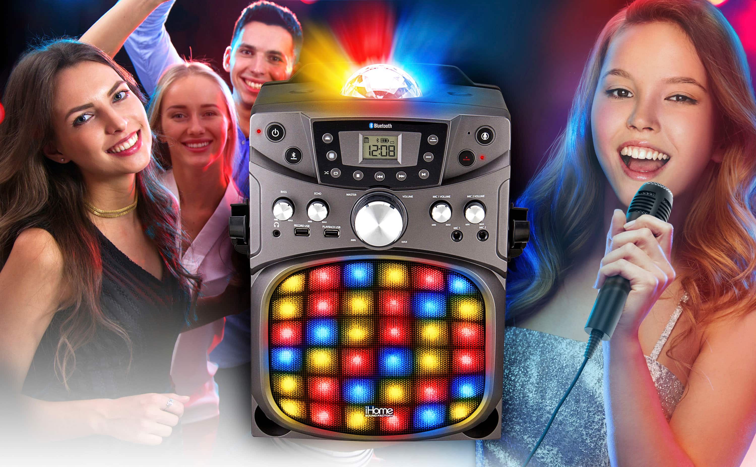 Alt View 16. iHome - Sound Factory Bluetooth Deluxe Karaoke - Black.