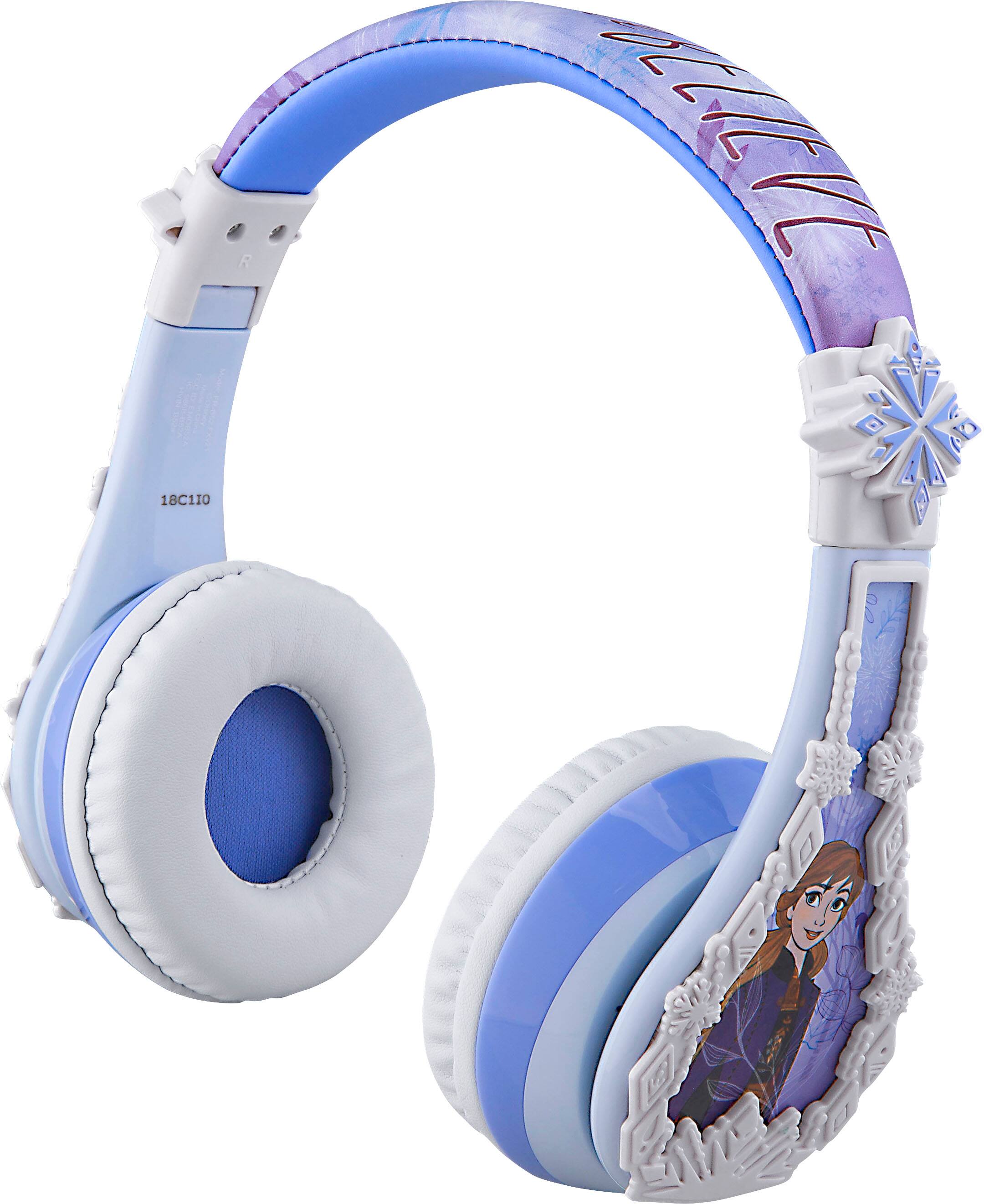 Angle. eKids - Disney Frozen Bluetooth Headphones - light blue.