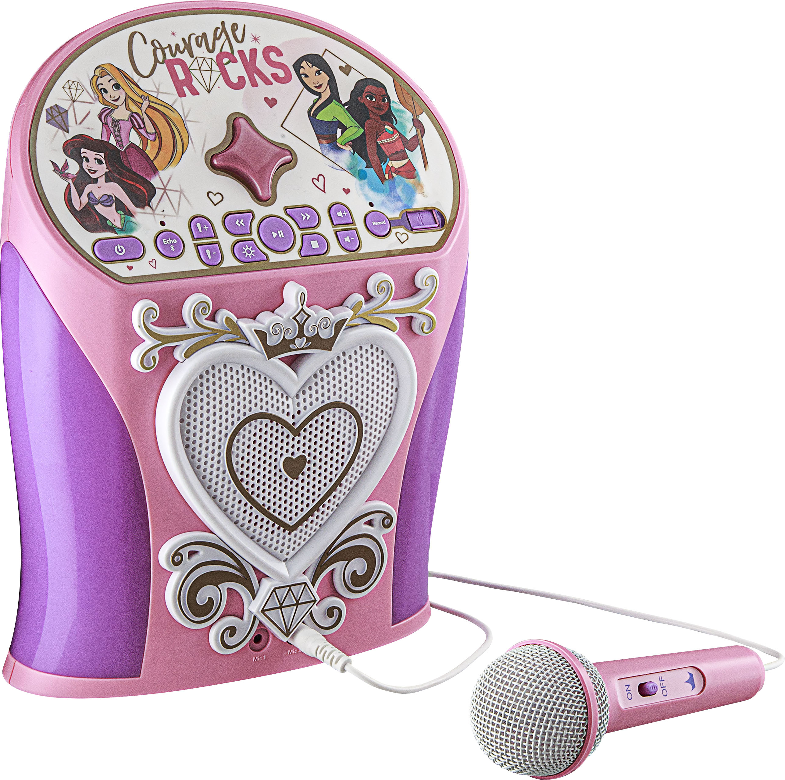 Angle View: eKids - Disney Princess Bluetooth Karaoke with EZ Link Technology - Pink