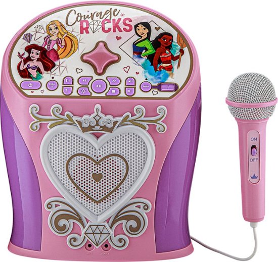 Front. eKids - Disney Princess Bluetooth Karaoke with EZ Link Technology - Pink.