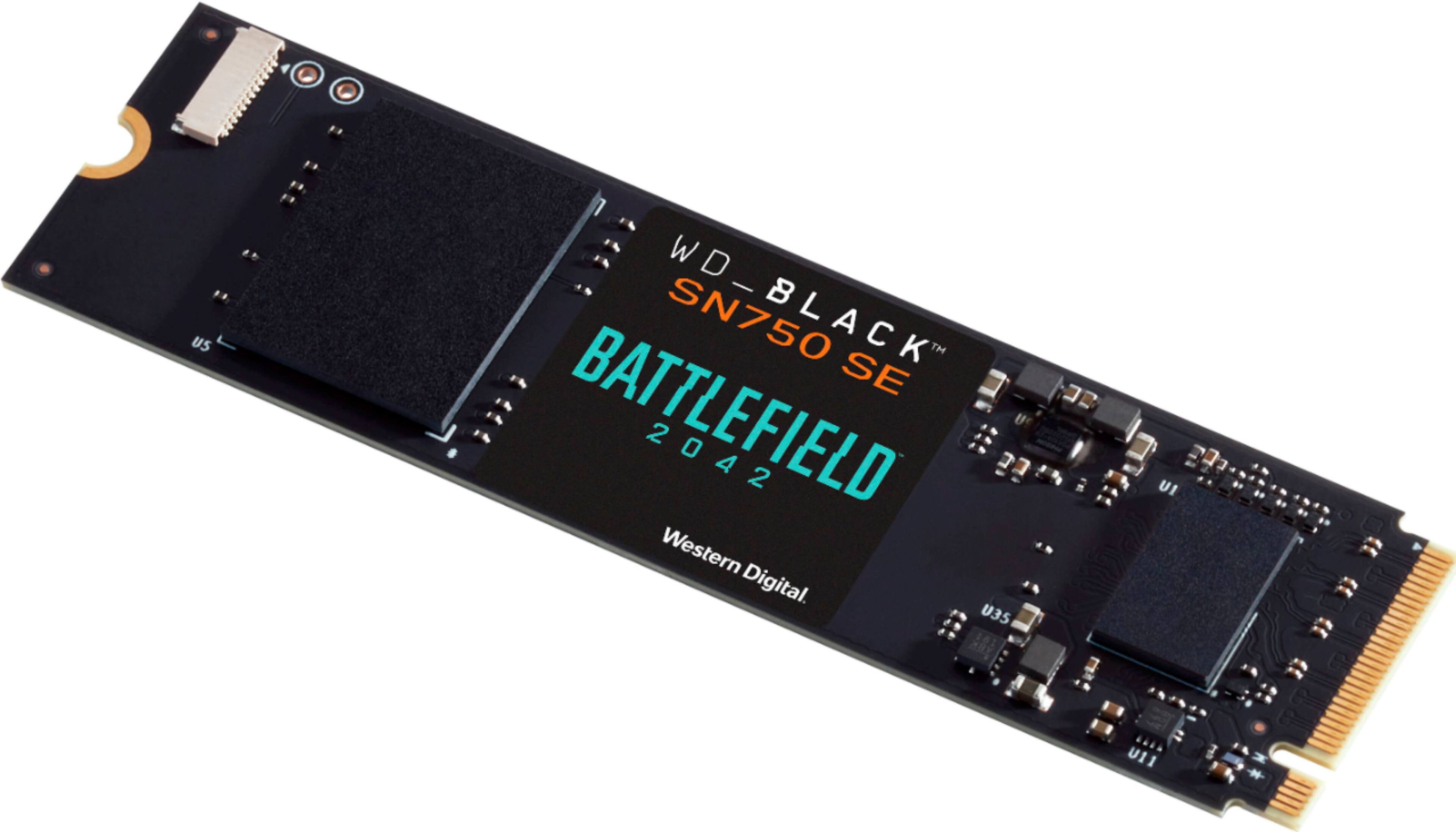 Alt View 12. WD - WD_BLACK SN750 SE 1TB PCIe Gen 4 x4 Internal Solid State Drive with Battlefield 2042 PC Game Code - Black.