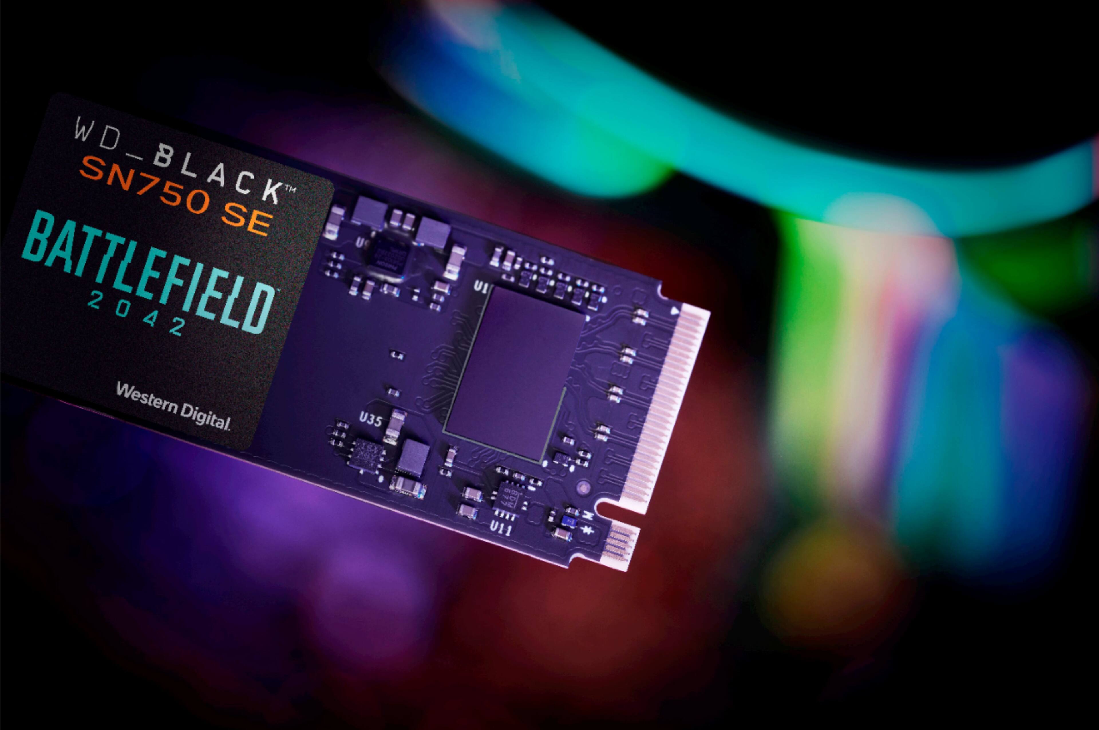 Alt View 14. WD - WD_BLACK SN750 SE 1TB PCIe Gen 4 x4 Internal Solid State Drive with Battlefield 2042 PC Game Code - Black.