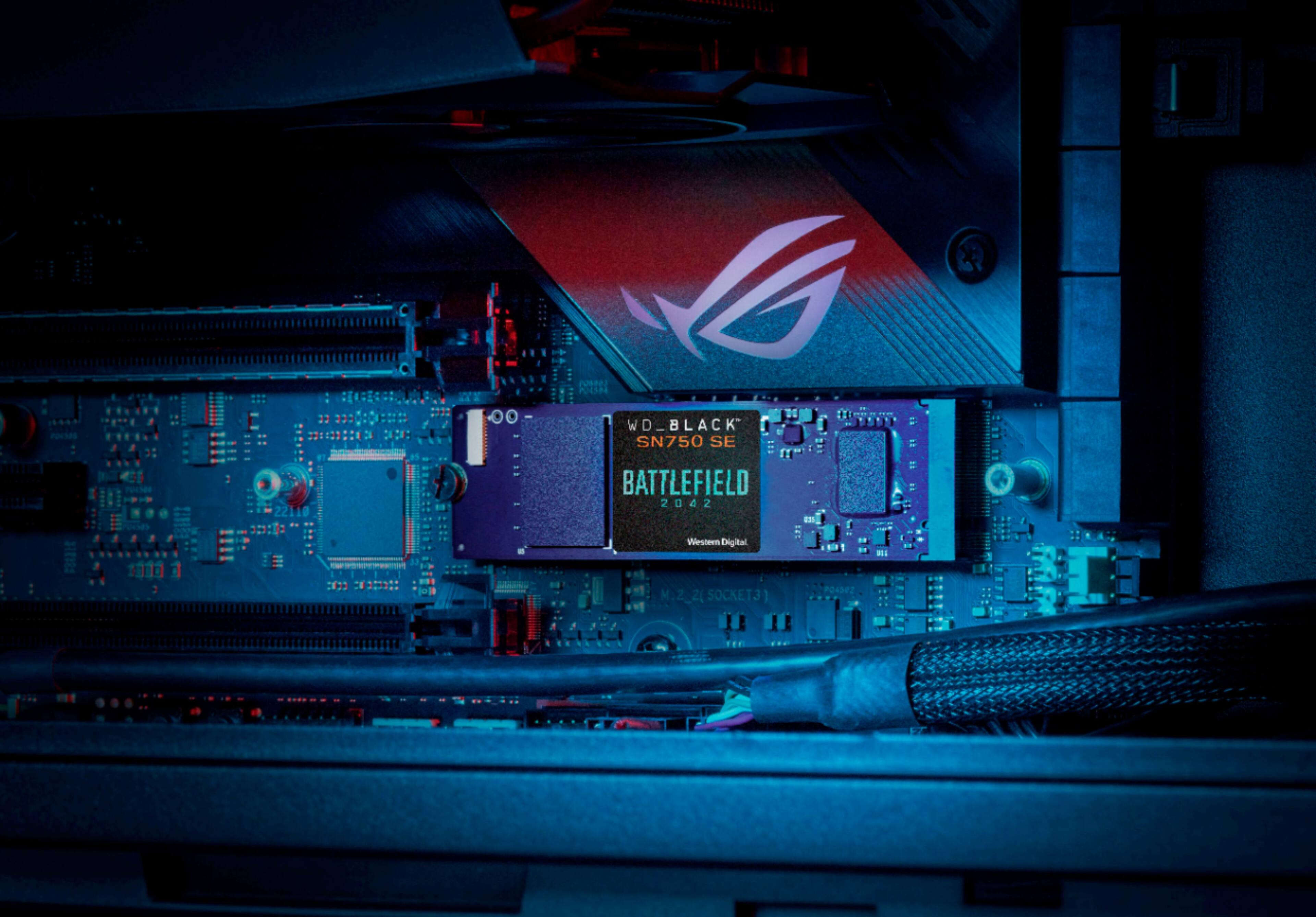 Alt View 16. WD - WD_BLACK SN750 SE 1TB PCIe Gen 4 x4 Internal Solid State Drive with Battlefield 2042 PC Game Code - Black.