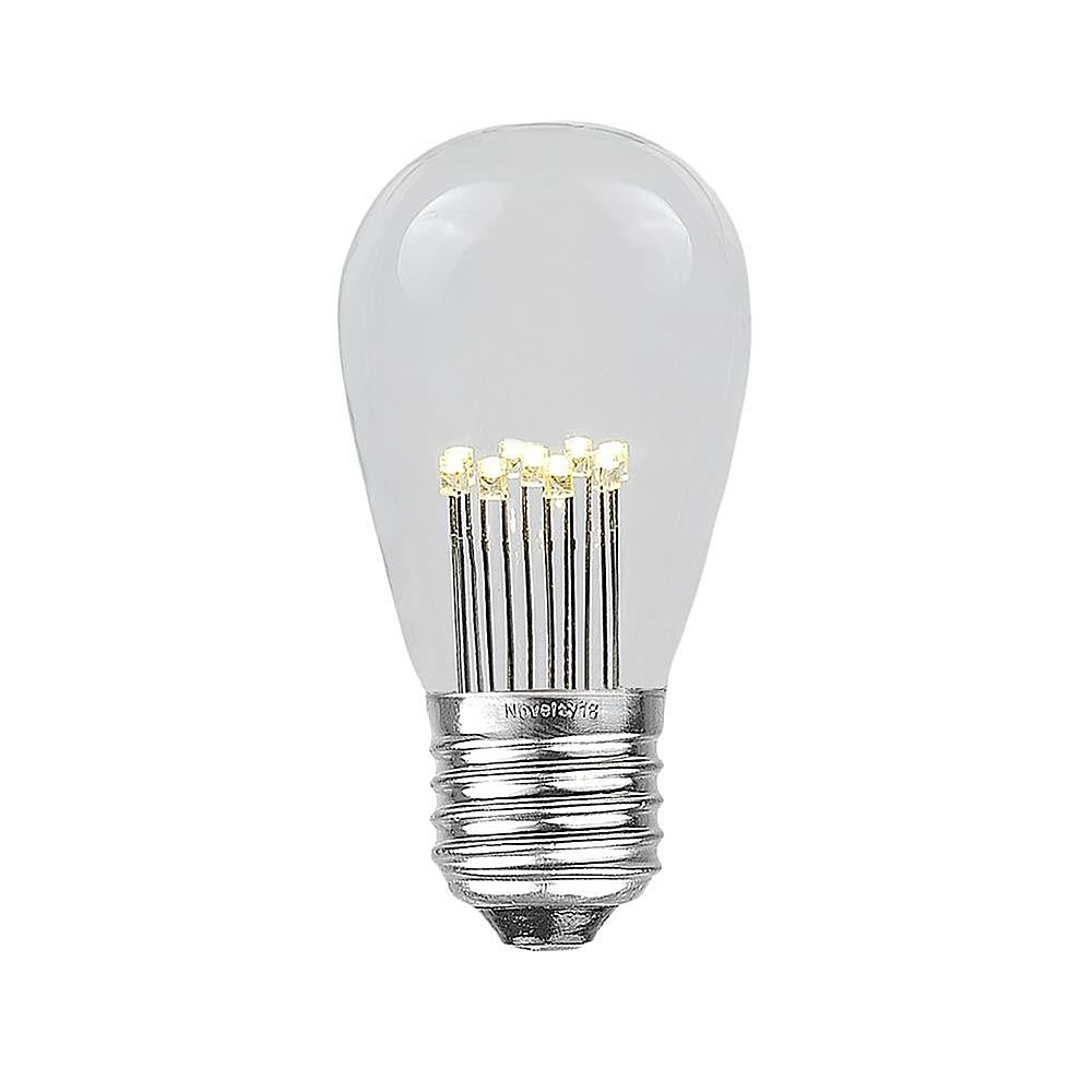Angle View: Novelty Lights - Warm White G40 Plastic Filament LED Replacement Bulbs 25 Pack - Warm White