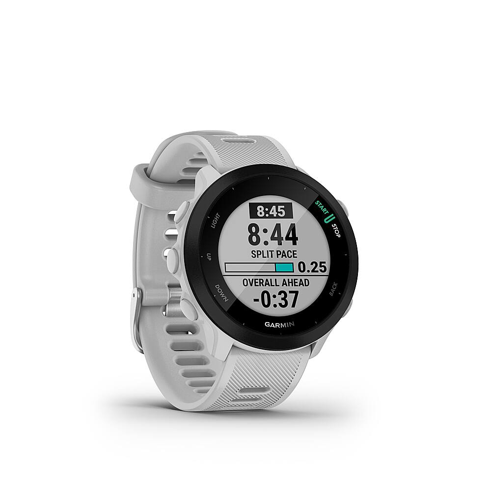 Angle. Garmin - Forerunner 55 GPS Smartwatch 42mm Fiber-Reinforced Polymer - Whitestone.