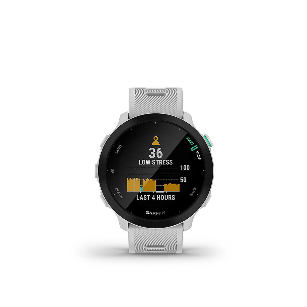 Alt View 3. Garmin - Forerunner 55 GPS Smartwatch 42mm Fiber-Reinforced Polymer - Whitestone.