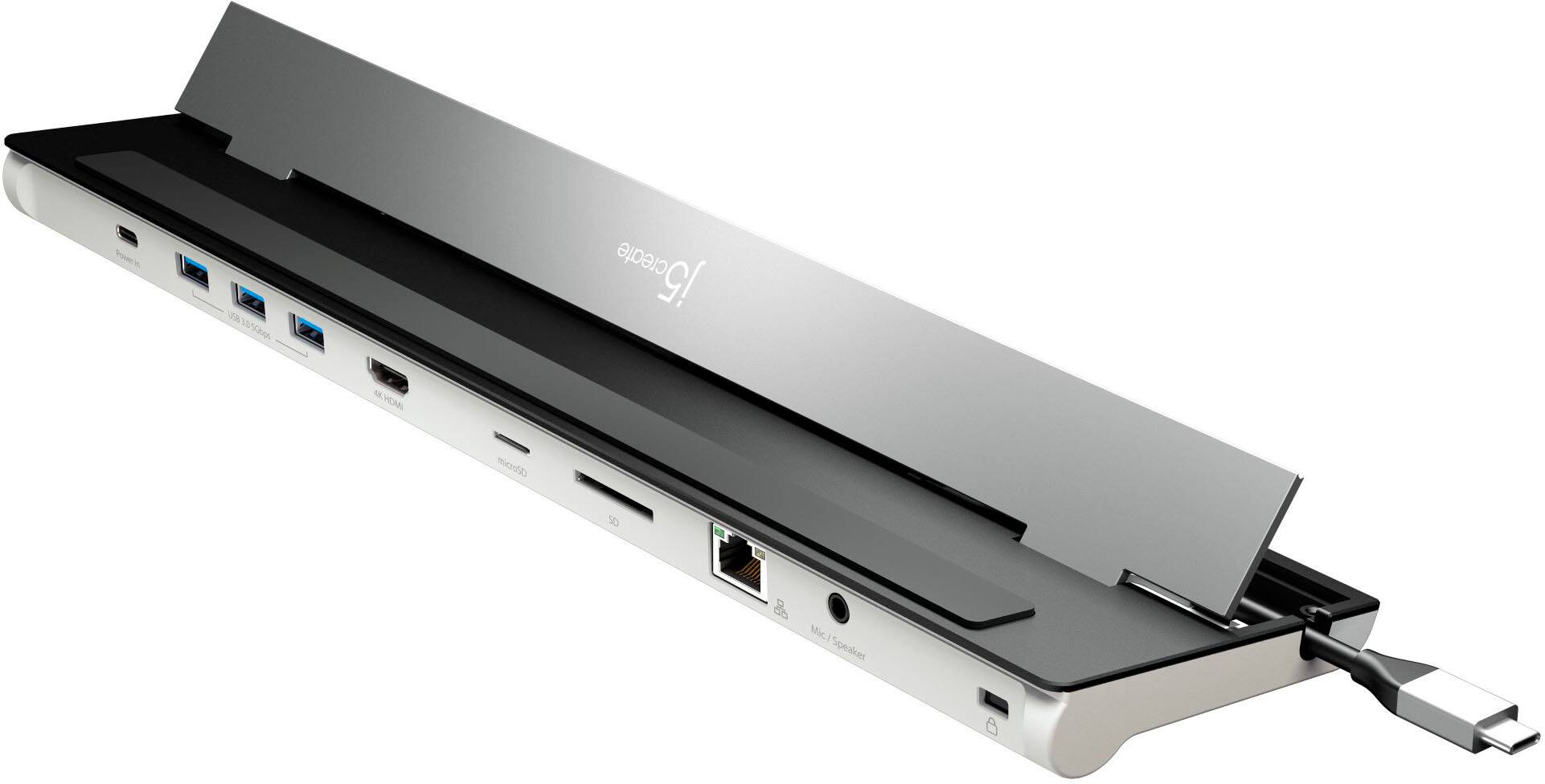 Alt View 12. j5create - USB-C 4K HDMI Docking Station with Power Delivery - Grey/ Black.