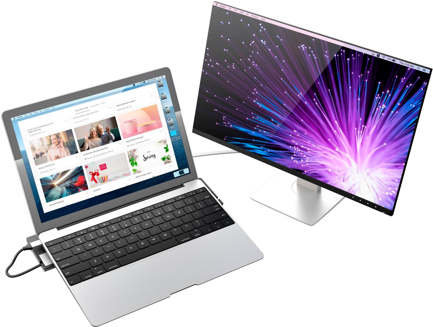 Alt View 21. j5create - USB-C 4K HDMI Docking Station with Power Delivery - Grey/ Black.