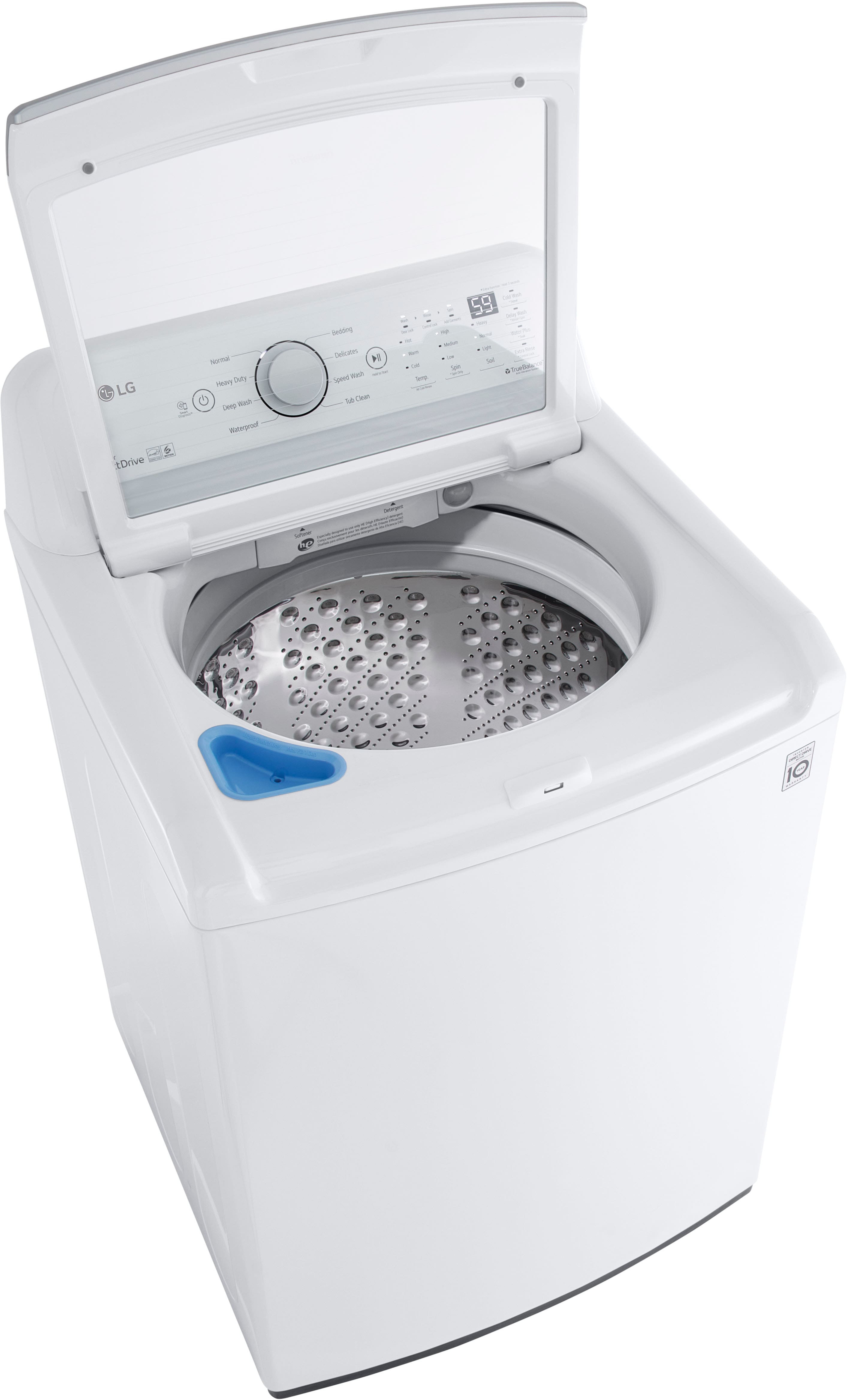 Alt View 13. LG - 5.0 Cu. Ft. High-Efficiency Top Load Washer with 6Motion Technology - White.