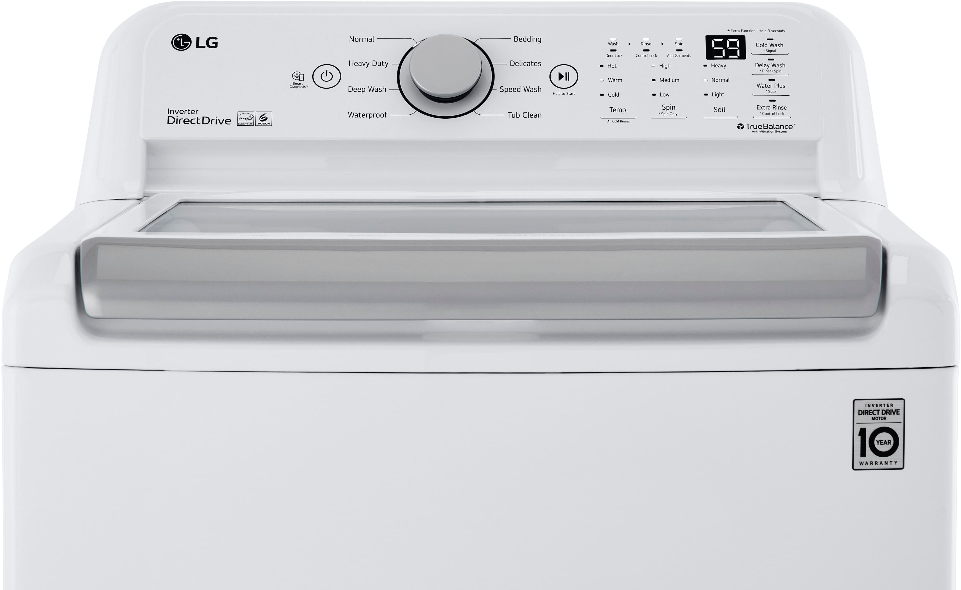 Alt View 16. LG - 5.0 Cu. Ft. High-Efficiency Top Load Washer with 6Motion Technology - White.