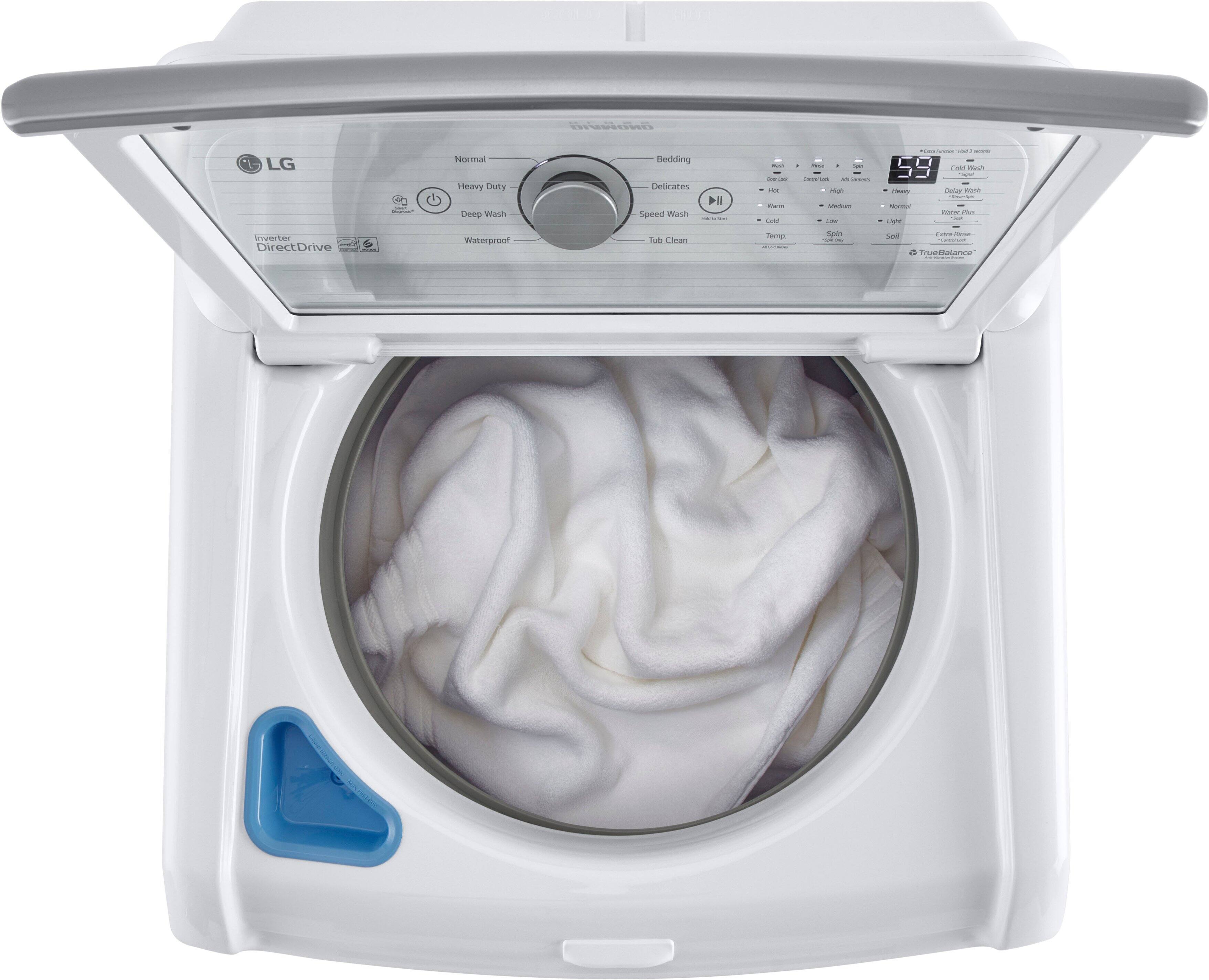 Alt View 20. LG - 5.0 Cu. Ft. High-Efficiency Top Load Washer with 6Motion Technology - White.