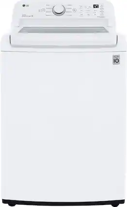 Front. LG - 4.5 Cu. Ft. High-Efficiency Top Load Washer with TurboDrum Technology - White.