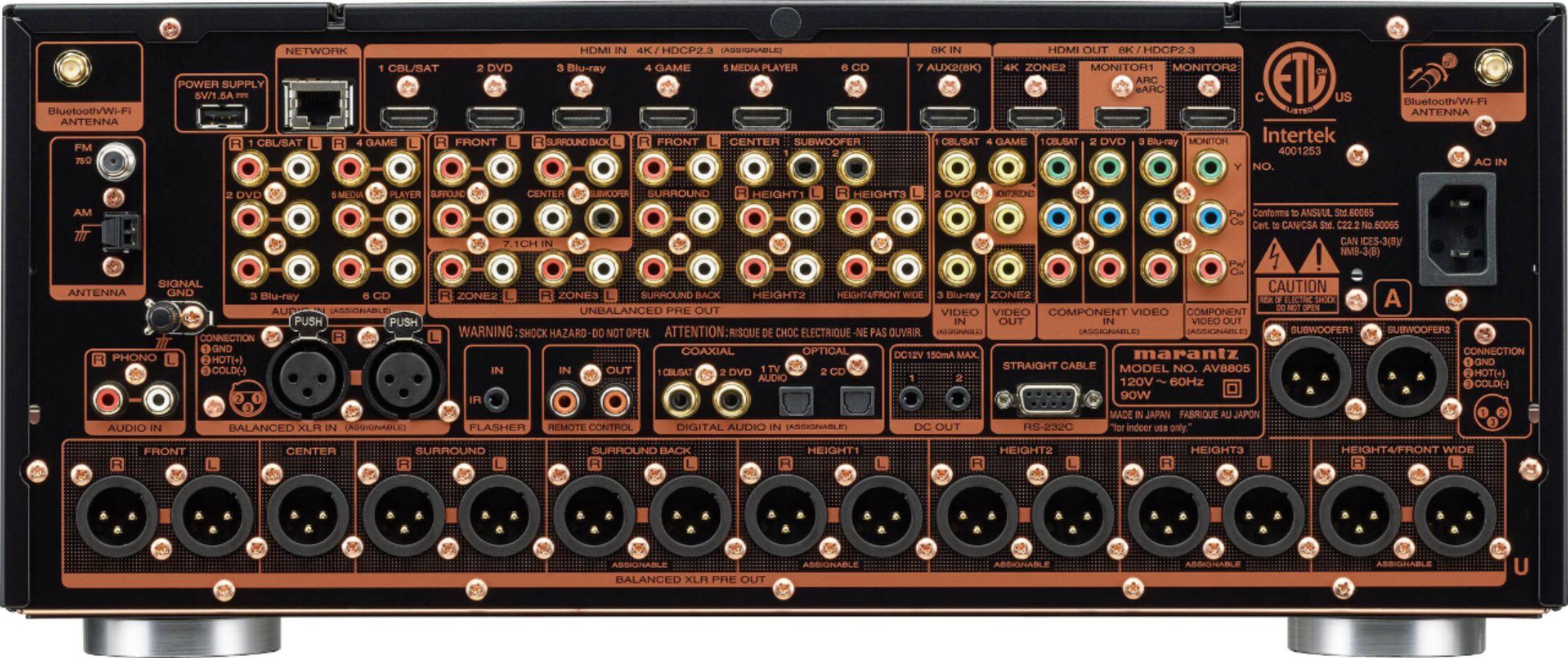 Back. Marantz - 13.2 Channel Pre-Amp, Dolby Atmos, DTS, IMAX Enhanced & Auro-3D, Built-In HEOS, Amazon Alexa - Black.