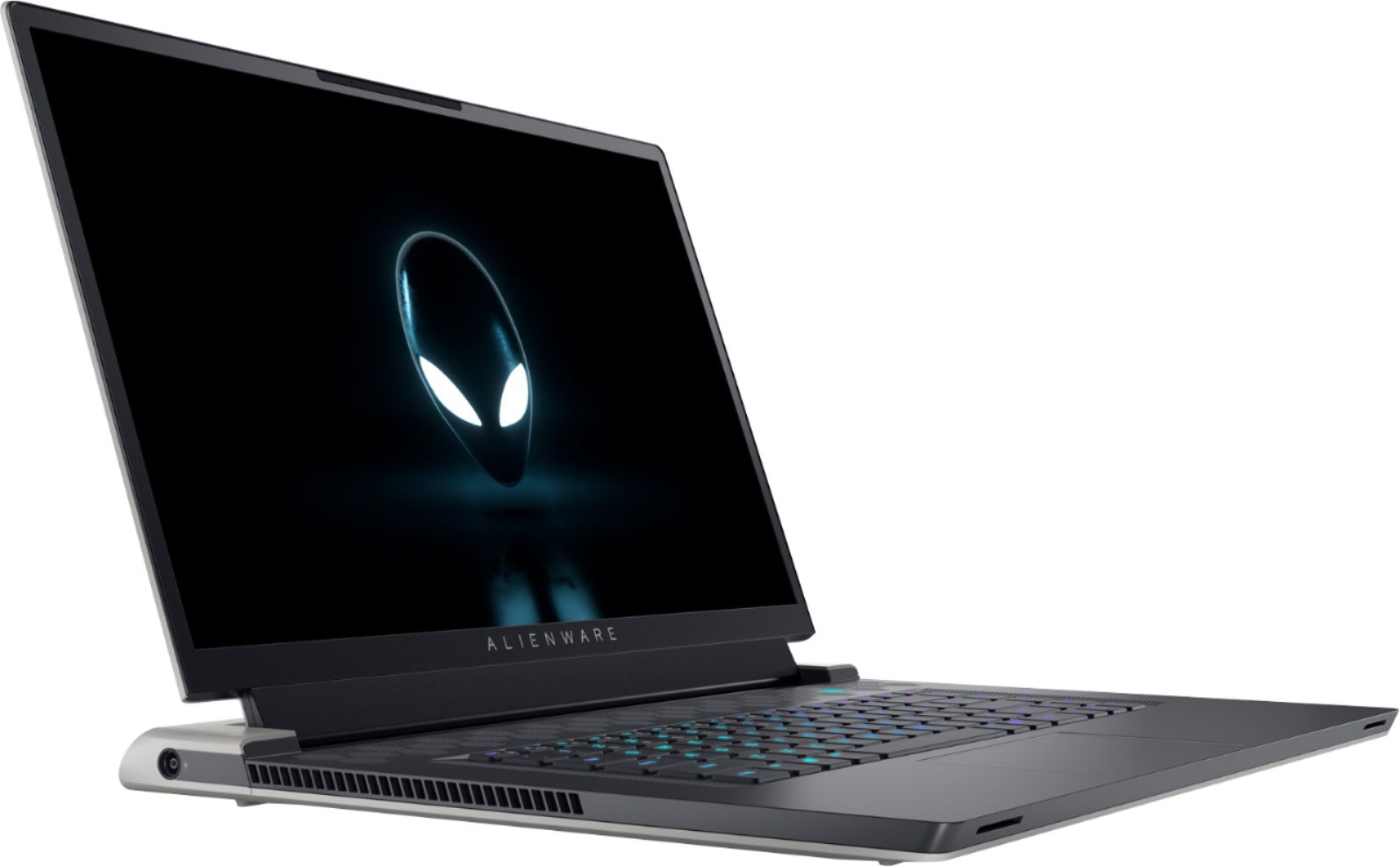 Angle View: Alienware - x17 R1 17.3" FHD Gaming Laptop - Intel Core i7 - 16GB Memory - NVIDIA GeForce RTX 3070 - 1TB Solid State Drive - White, Lunar Light