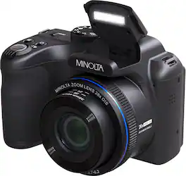 Minolta - ProShot MN26Z 20.0 Megapixel Bridge Camera with 26x Optical Zoom Lens - Black