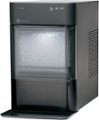 Left. GE Profile - Opal 2.0 38 lb. Portable Ice maker with Nugget Ice Production and Built-In WiFi - Black Stainless.