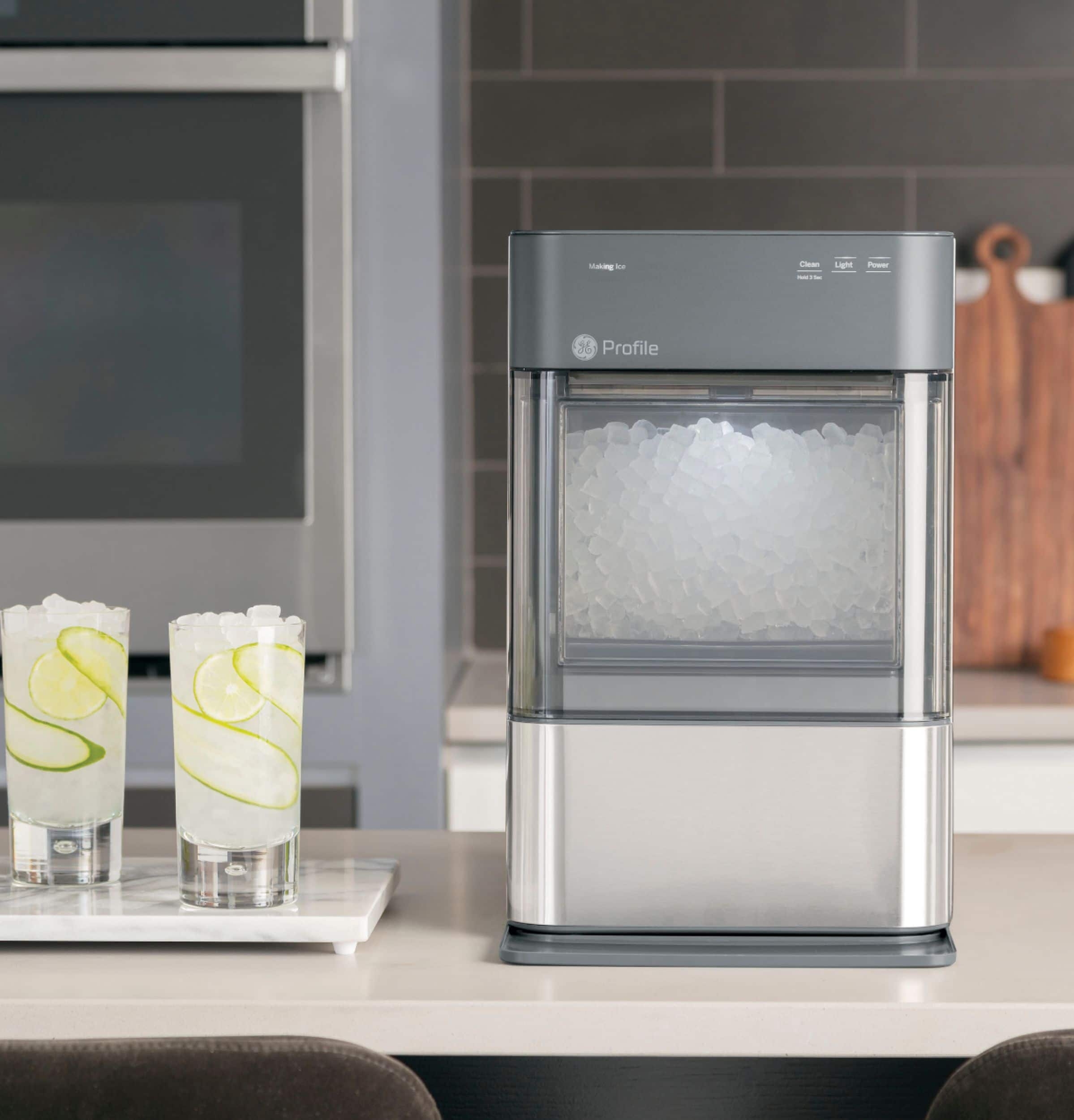 Alt View 13. GE Profile - Opal 2.0 38 lb. Portable Ice maker with Nugget Ice Production and Built-In WiFi - Stainless Steel.