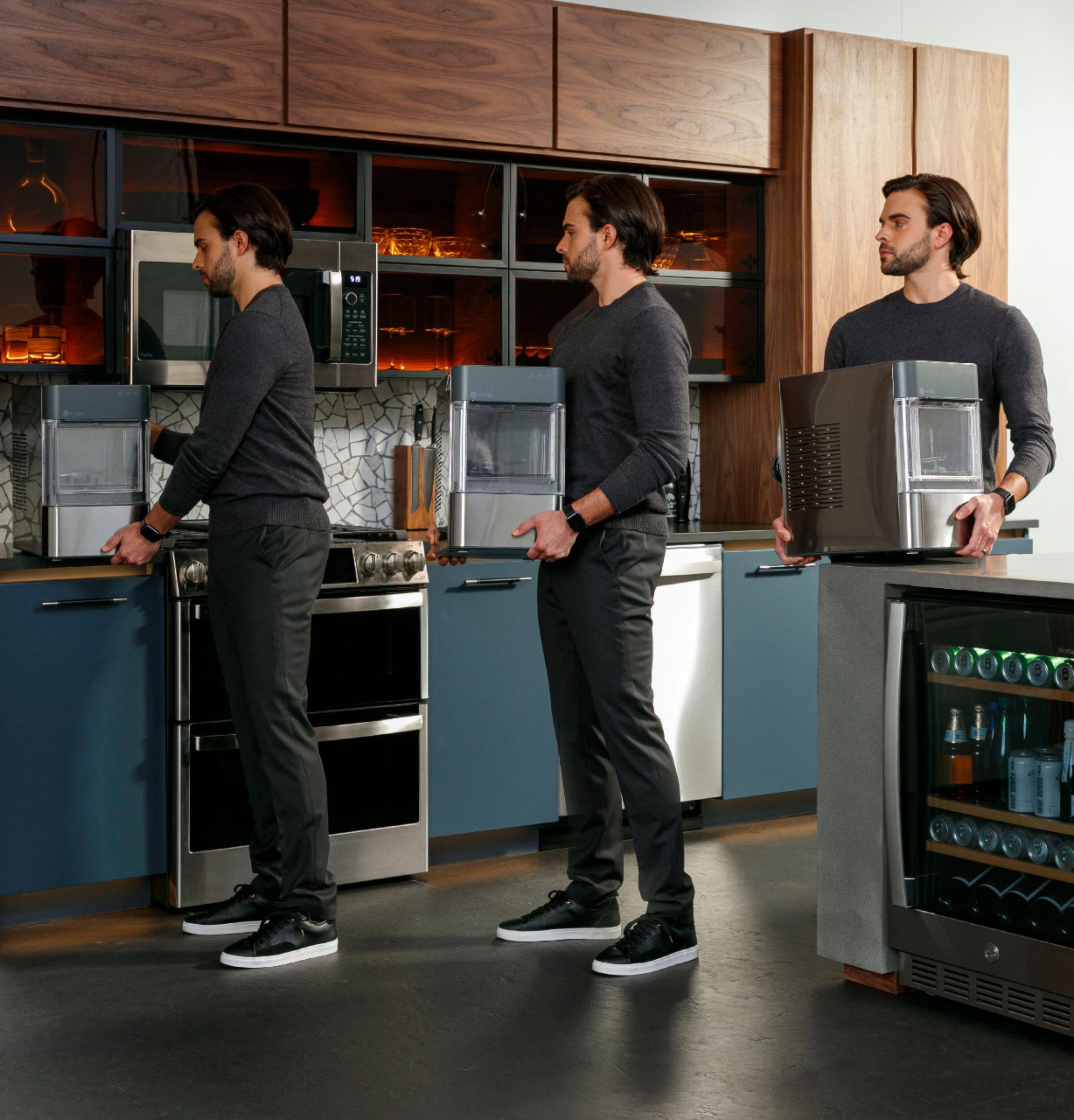 Alt View 25. GE Profile - Opal 2.0 38 lb. Portable Ice maker with Nugget Ice Production and Built-In WiFi - Stainless Steel.