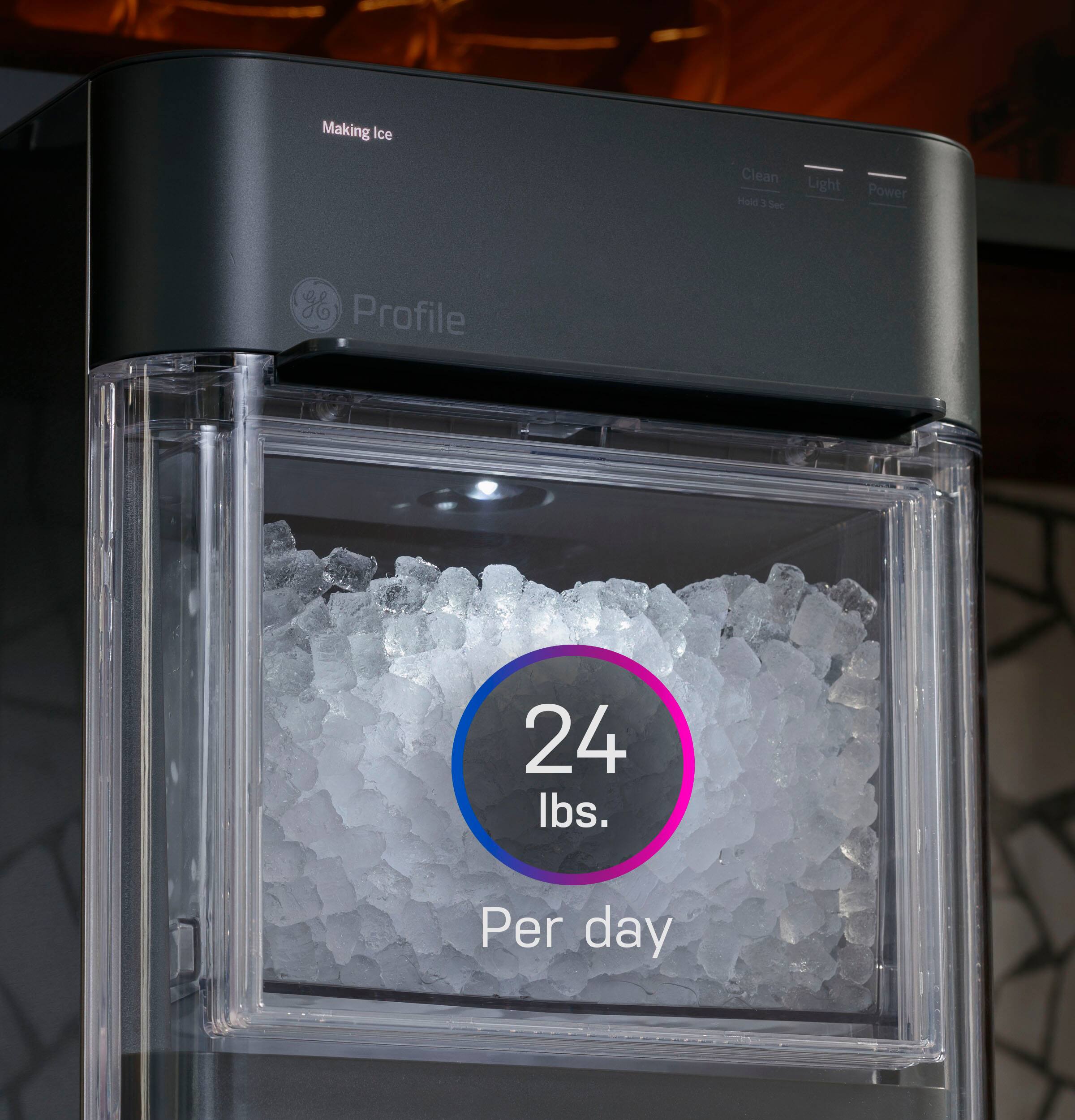 Alt View 26. GE Profile - Opal 2.0 38 lb. Portable Ice maker with Nugget Ice Production and Built-In WiFi - Stainless Steel.