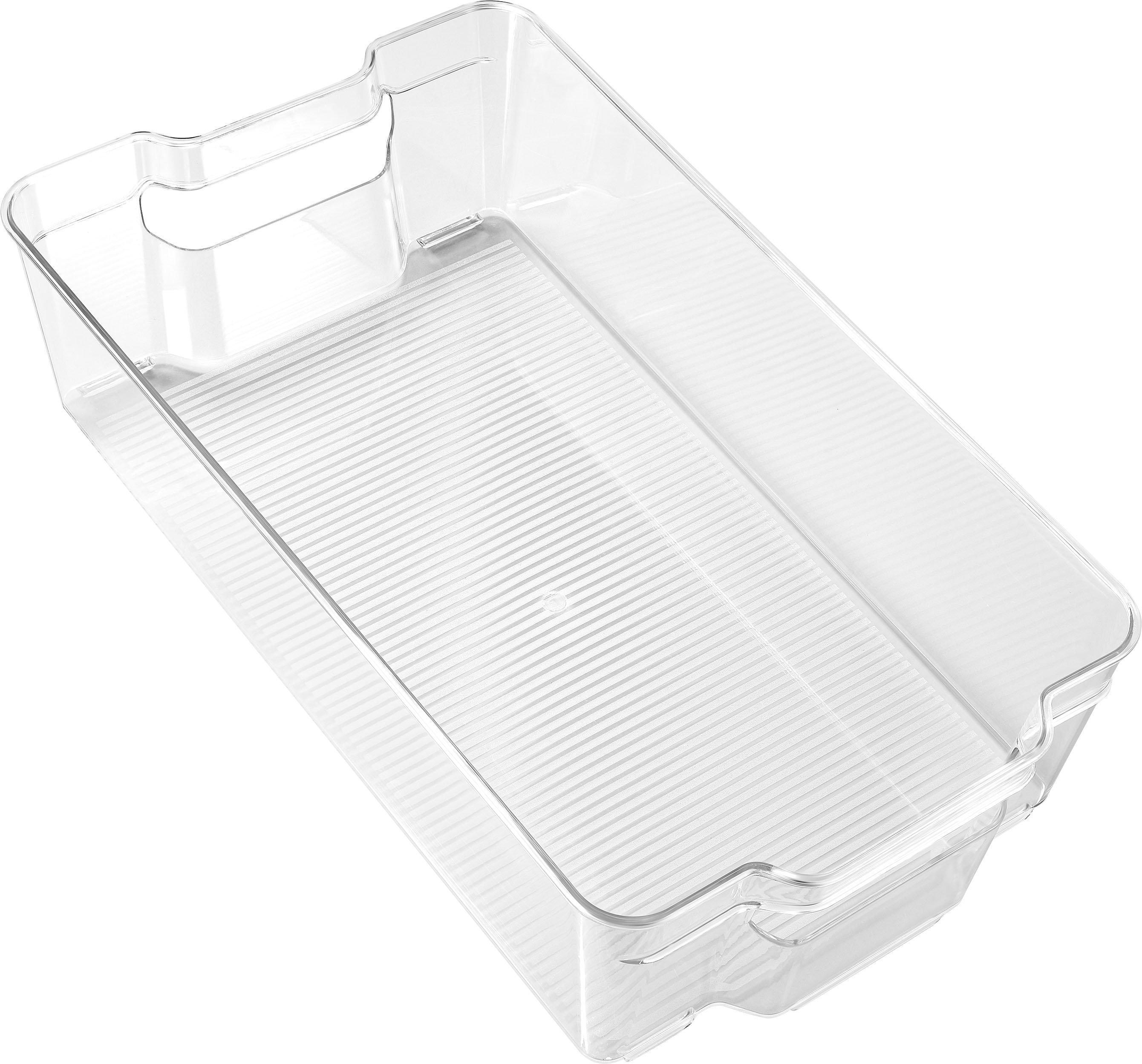 Angle View: Best Buy essentials™ - Universal Large Refrigerator Storage Tray - Clear