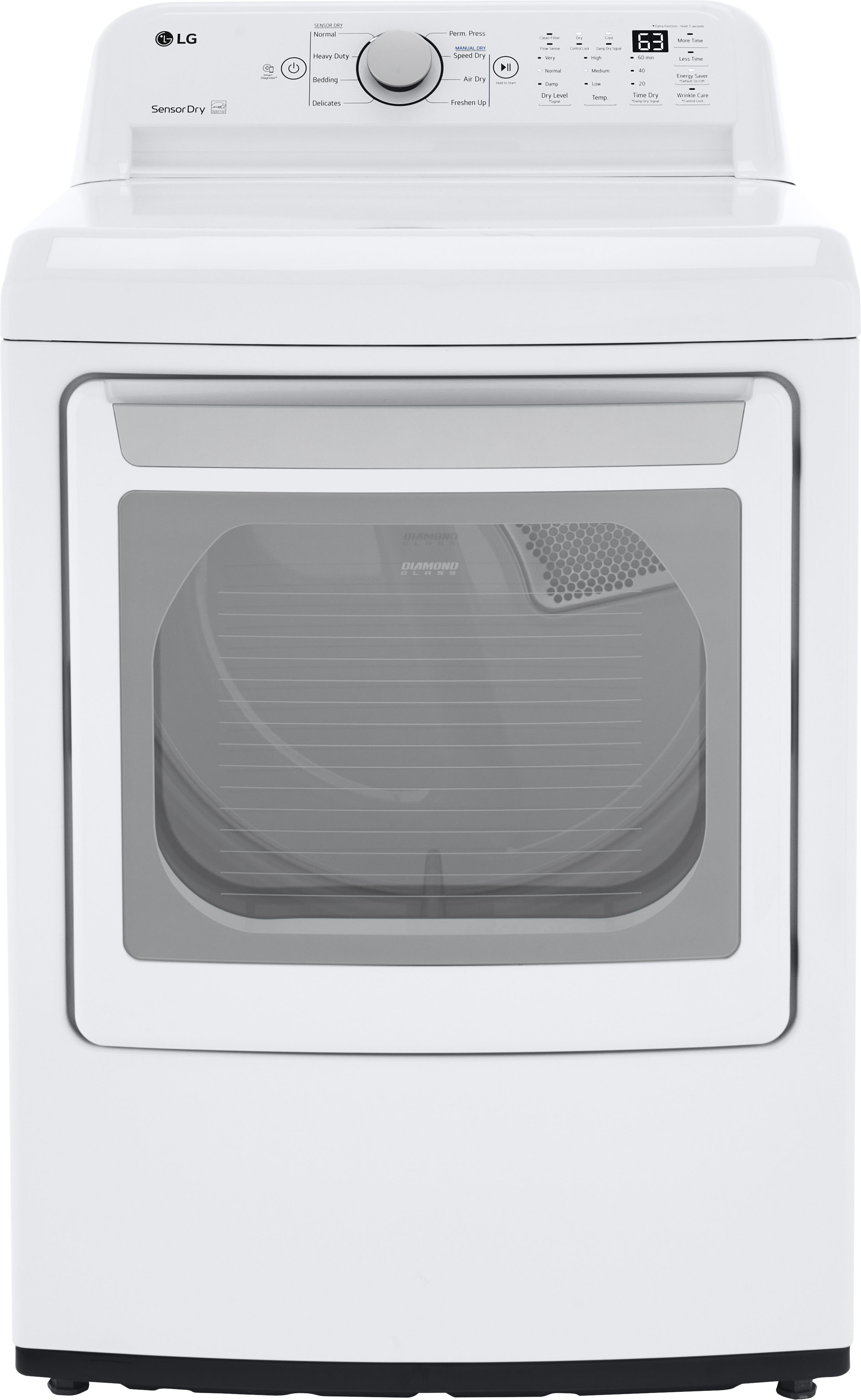 LG 7.3 Cu. ft. Ultra Large Capacity Rear Control Electric Energy Star Dryer with Sensor Dry - White
