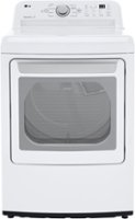 LG - 7.3 Cu. Ft. Electric Dryer with Sensor Dry - White - Front_Zoom