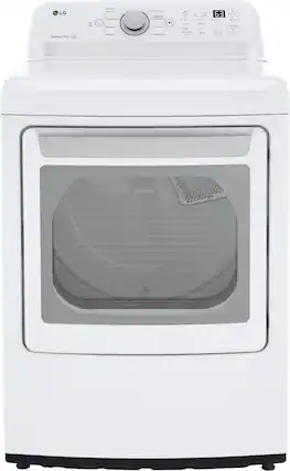 Front. LG - 7.3 Cu. Ft. Electric Dryer with Sensor Dry - White.